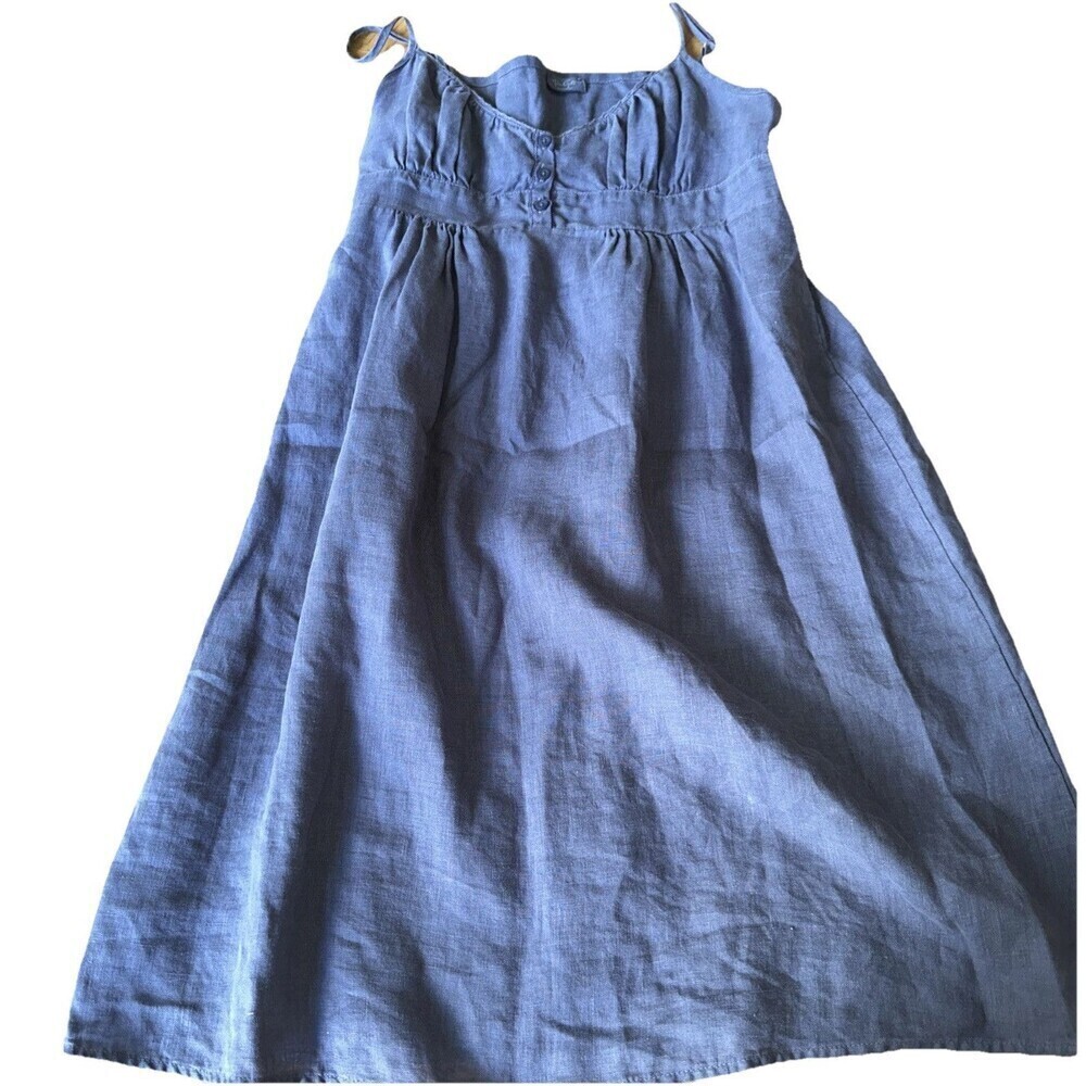 John Galt 100% Linen Woman’s Sun Dress Size XS/S Blue - Picture 1 of 8